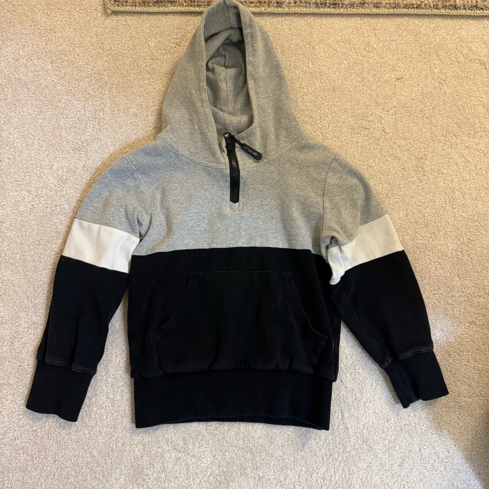 Little Bipsy 4t-5t Zip Sweatshirt Black and Gray Hoodie Sweater